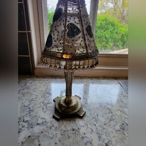 Beaded Heart Lamp For Tealights Or Candles